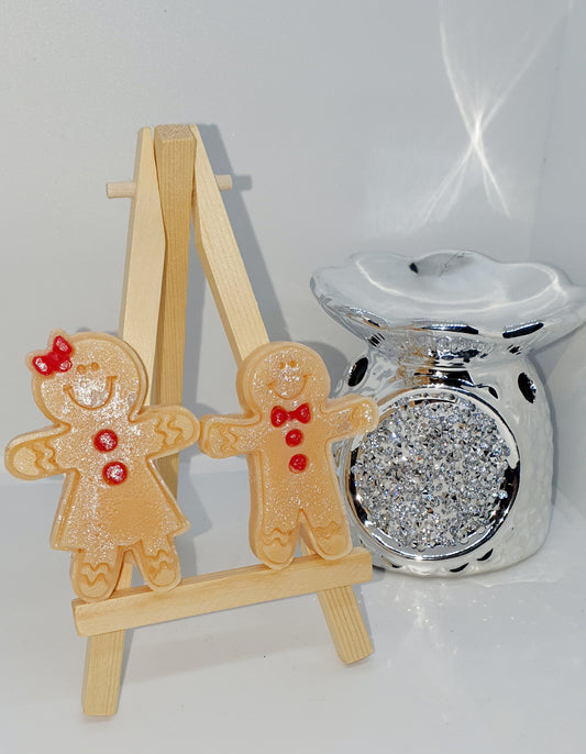 Gold Frankincense & Myrrh scented gingerbread Man & Lady WAXIDENT
