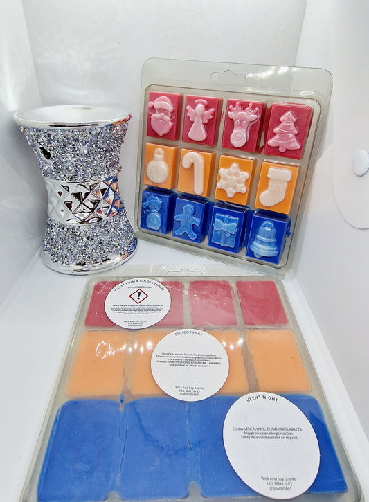 12 Cell Christmas clamshell Wax Melts 3 Different Scents